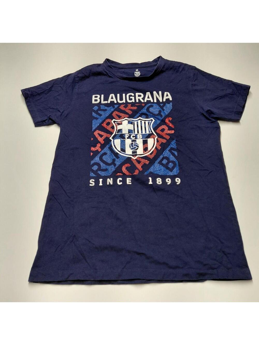 FC Barcelona Blaugrana Youth Medium Soccer T Shirt Blue Graphic Tee Barca